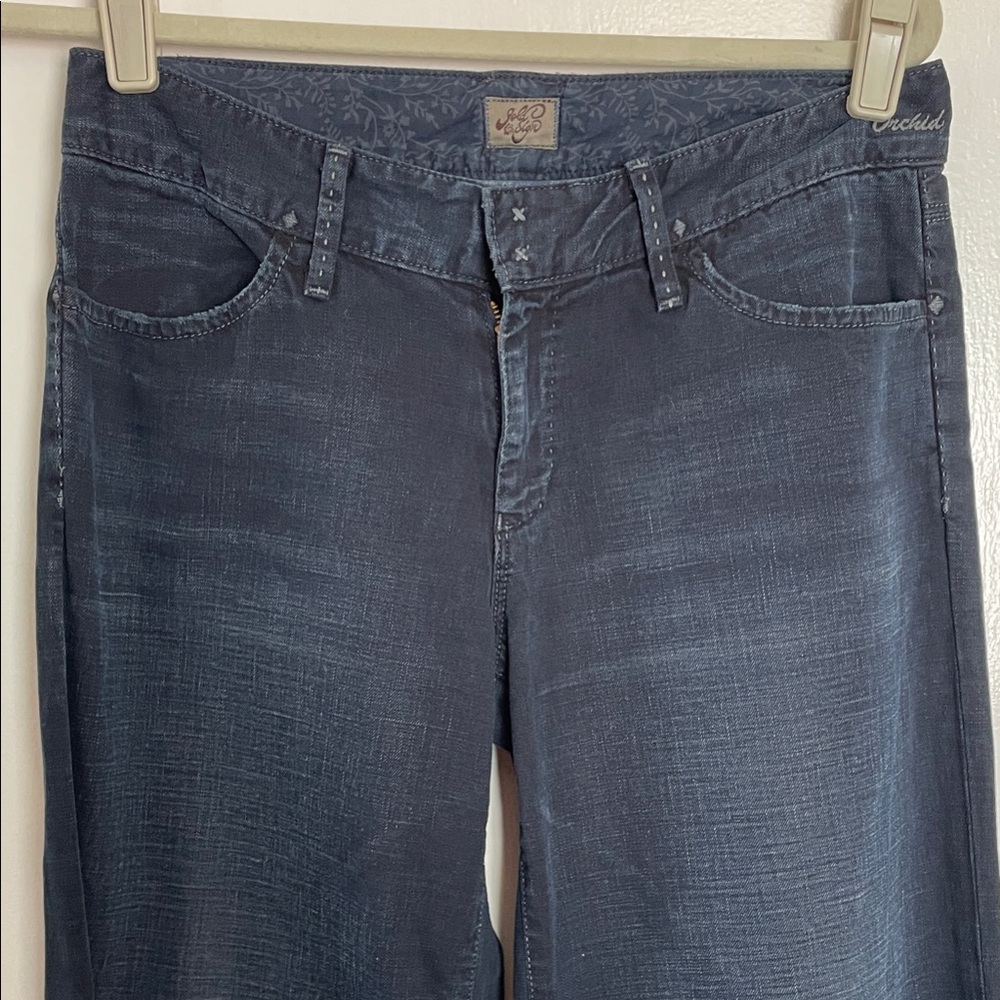 Orchid Gold Sign Size 28 Blue Denim Jeans with Embroidery